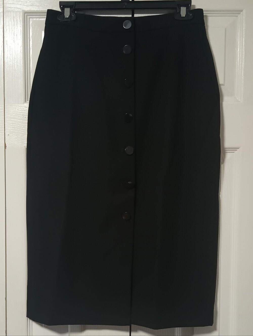 Club Monaco Black Button-Front Midi Skirt - Picture 3 of 12